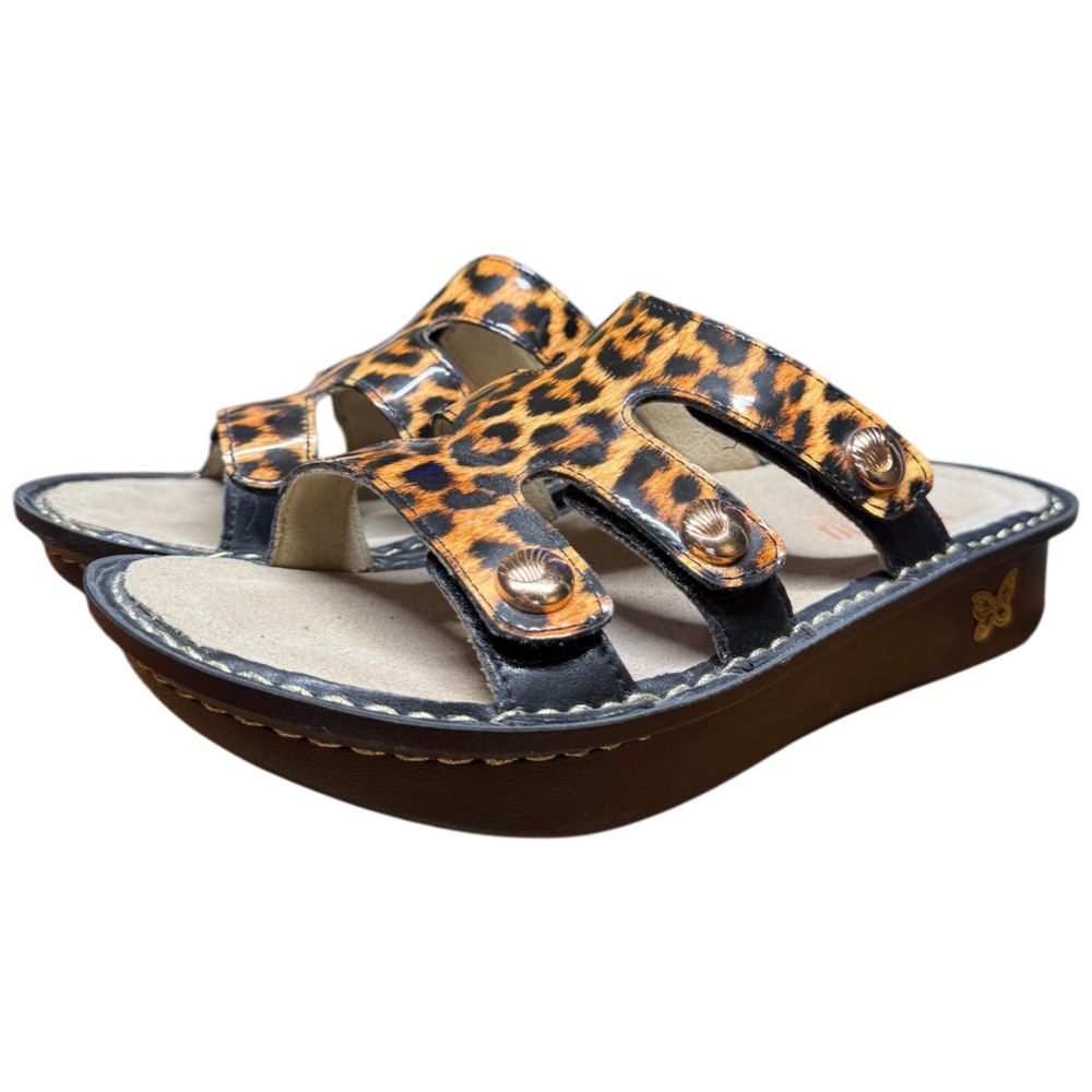 ALEGRIA Dinah Women's 39 /US 9-9.5 Leopard Three Strap Adjustable Comfort Sandal - Picture 10 of 16